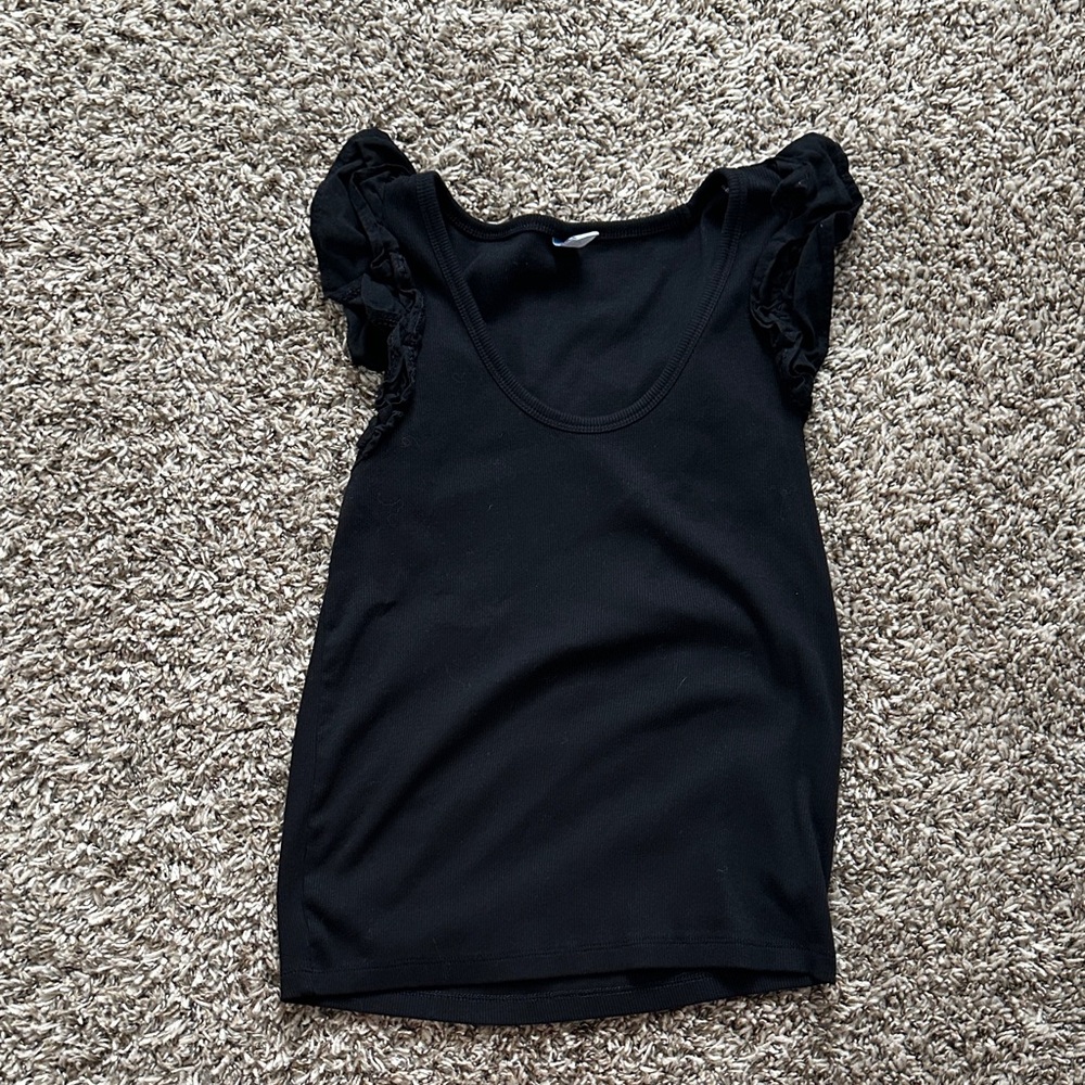 Old Navy Black Ruffle Sleeve Blouse